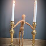 Duo of gilded carved candlesticks