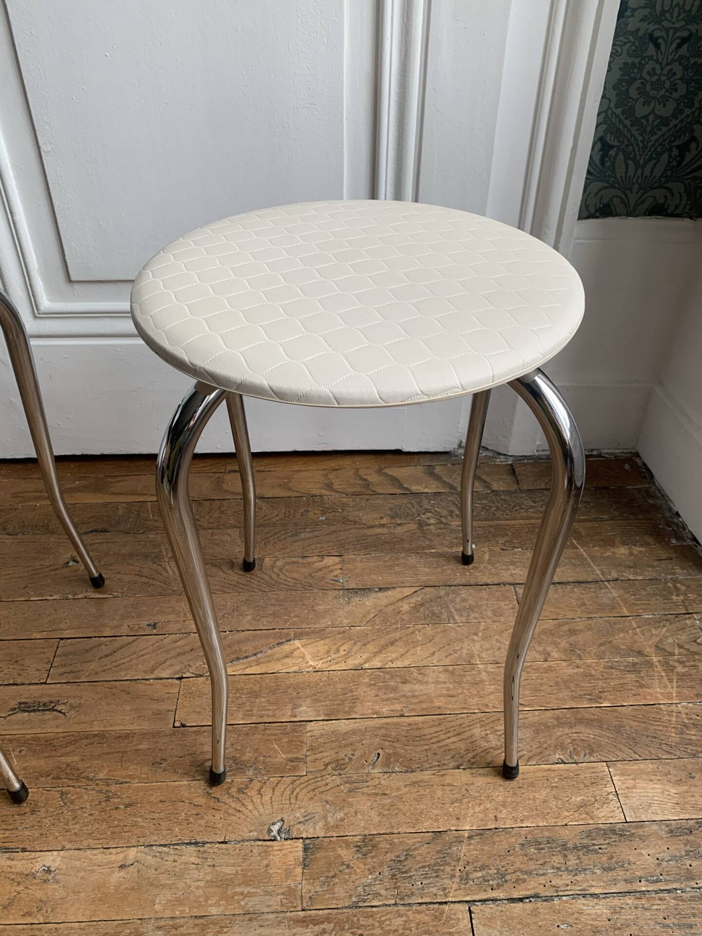 Vintage Chrome stool pair