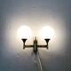 Set of 2 brass and opaline glass Sputnik wall lamps by Kaiser Leuchten