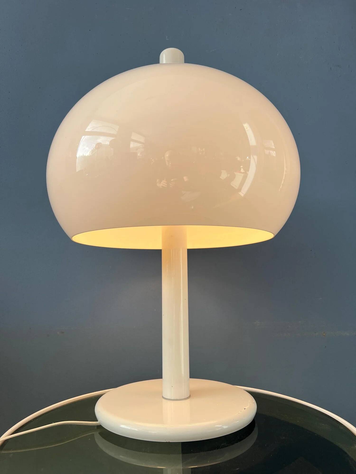 Lampe de table champignon vintage blanche Dijkstra style spatial