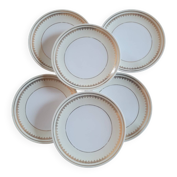 Limoges Lanternier – gilded dessert plates – 1950s