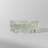 Vintage Murano Glass Ashtray, Pale Green Seafoam Clear Glass, 1950s Italian Mid-Century Glass Décor