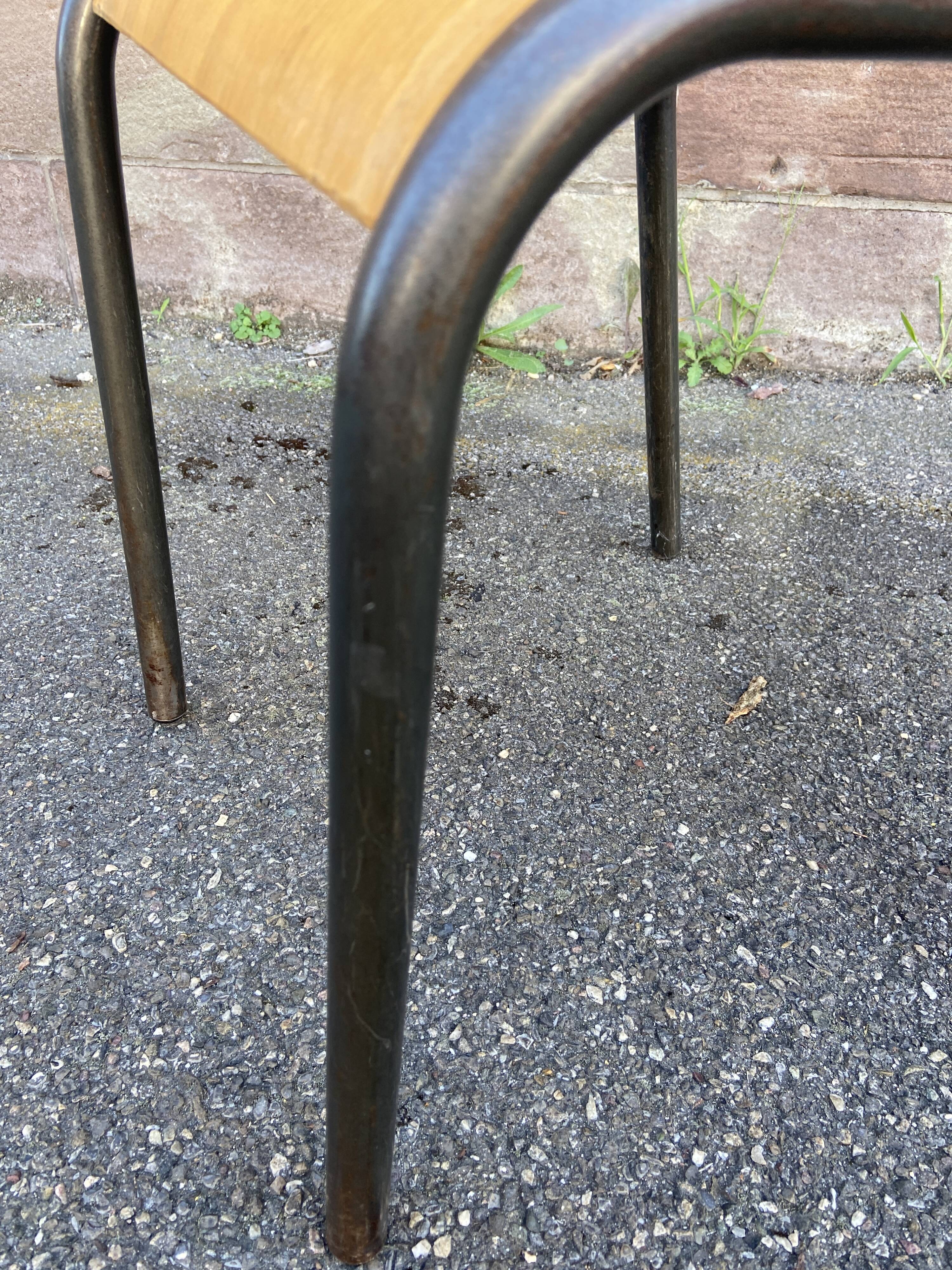 Lot de 6 chaises industrielles école vintage collectivités mullca delagrave tube & bois