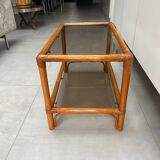 Vintage coffee table in bamboo and rattan