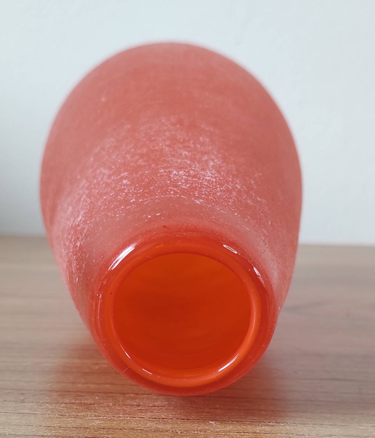 Pair of Murano vases by Seguso - Vintage Corroso glass in orange.