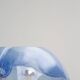 Lampadaire en chrome et verre de Murano bleu, 1970s