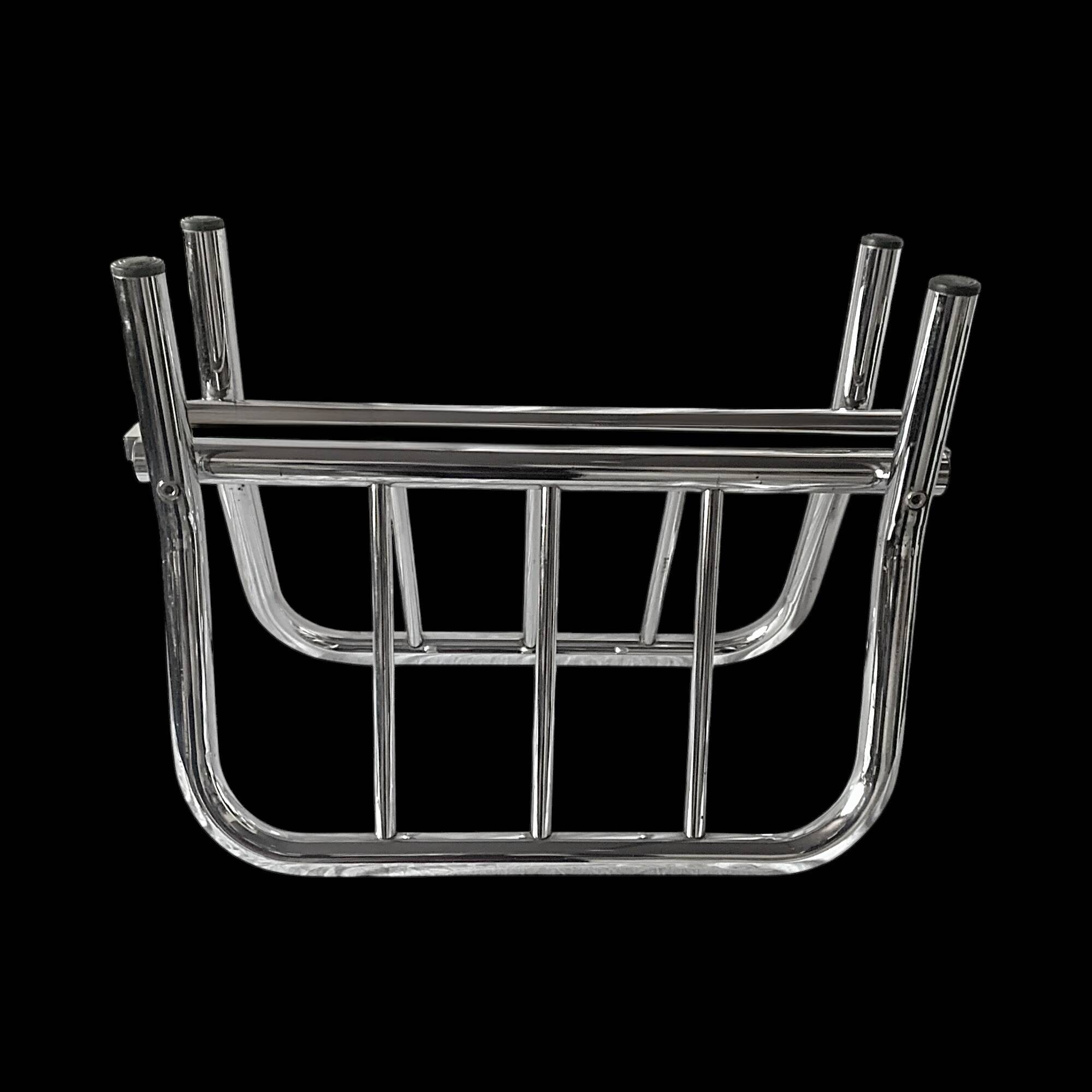 Vintage chrome metal magazine rack