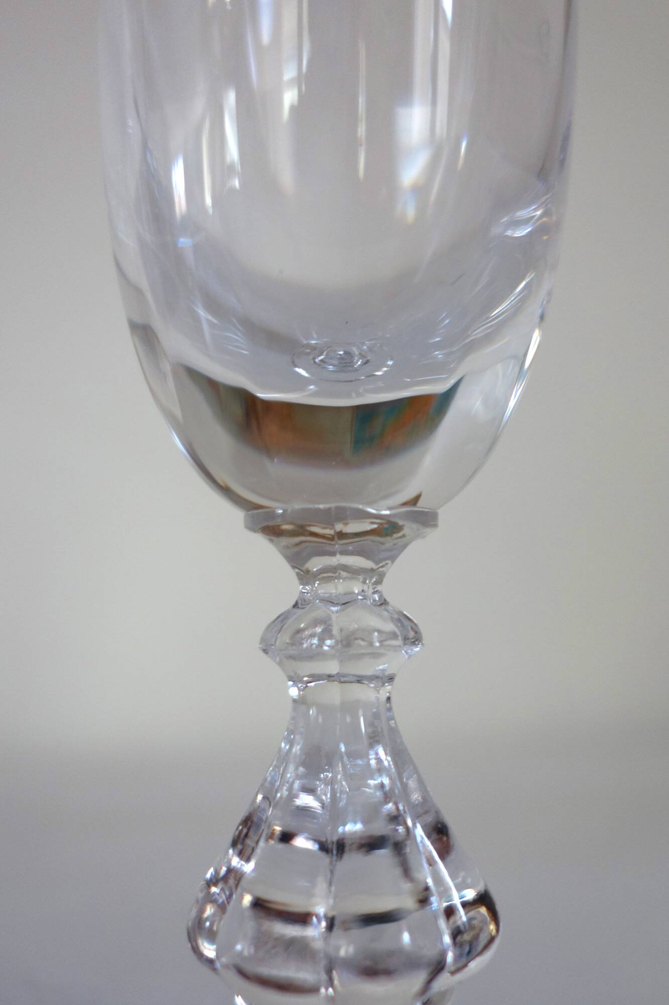 6 champagne flutes in Sèvres crystal, Choiseul model