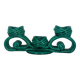 Twisted green ceramic candle holder from Vallauris 1950s