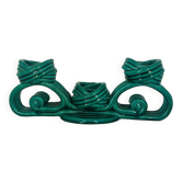 Twisted green ceramic candle holder from Vallauris 1950s