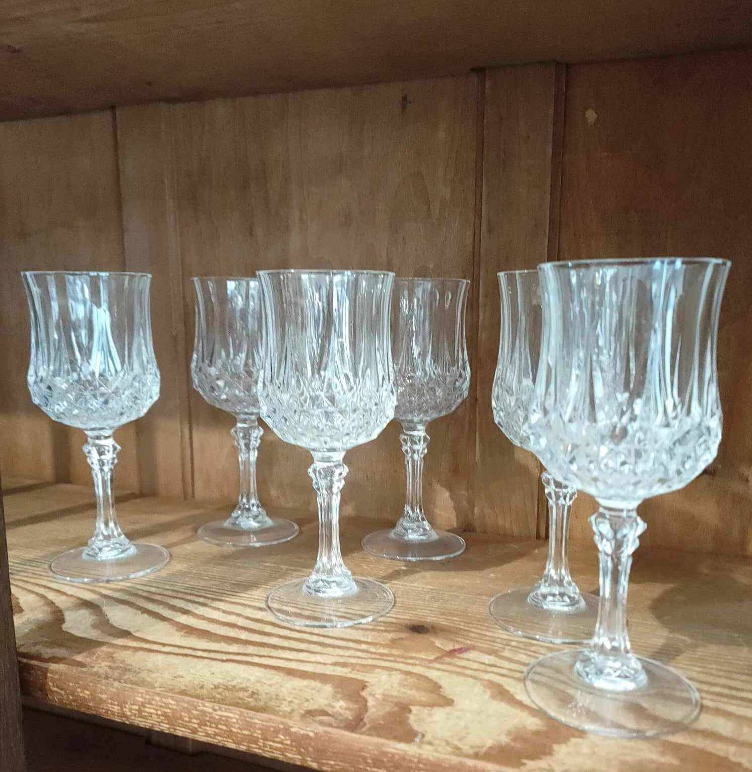 6 verres à pied en cristal