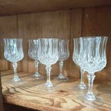 6 verres à pied en cristal