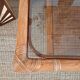 Vintage rectangular rattan and bamboo coffee table