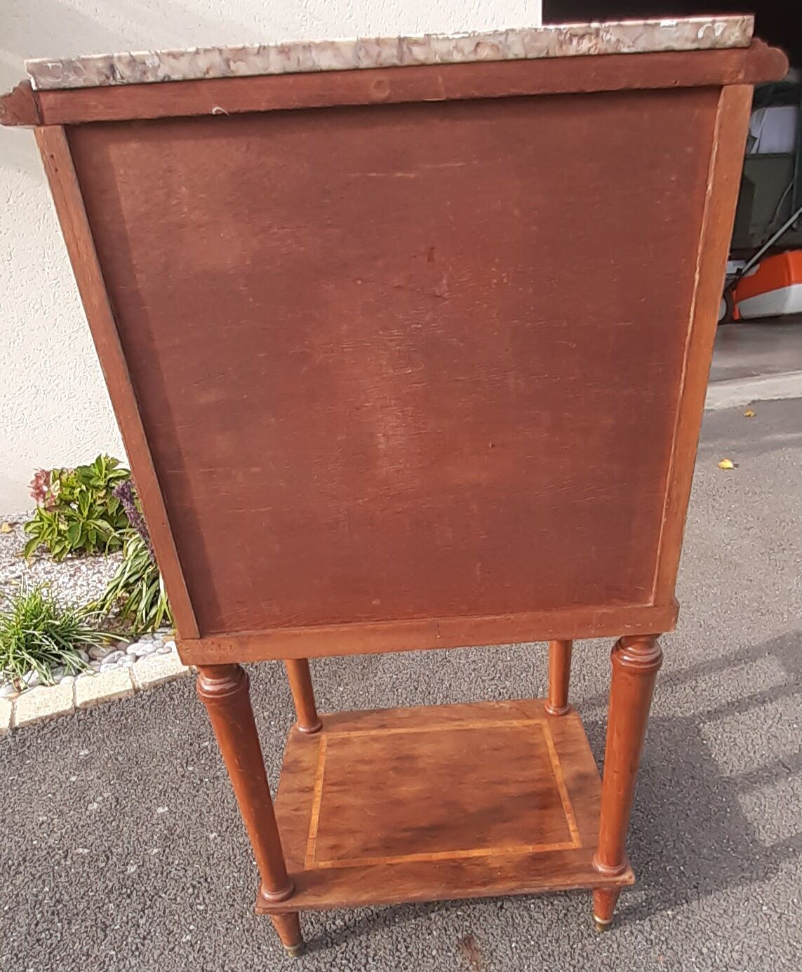 Pink marble bedside table