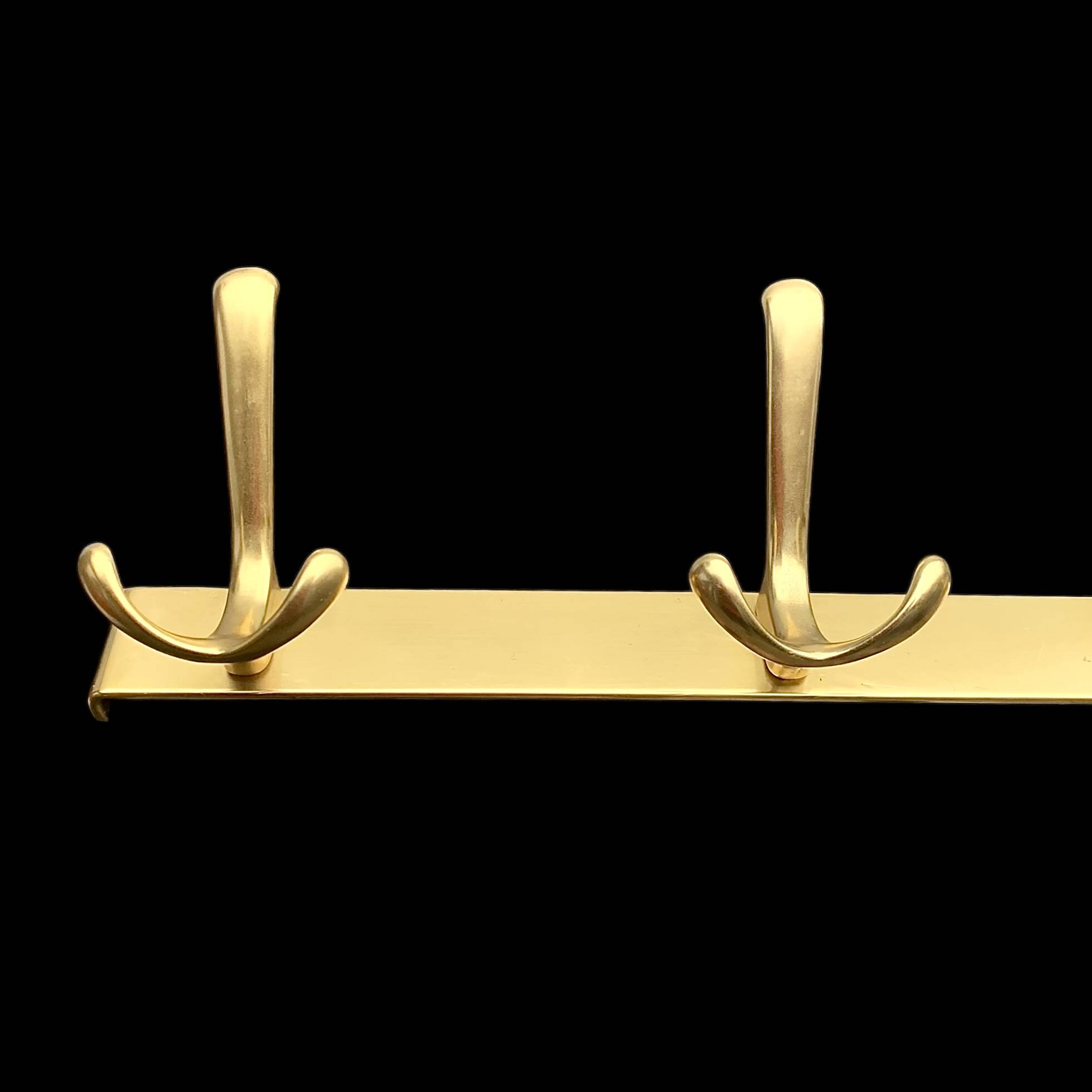 Vintage Gold Aluminum Wall Coat Rack with 5 Hooks