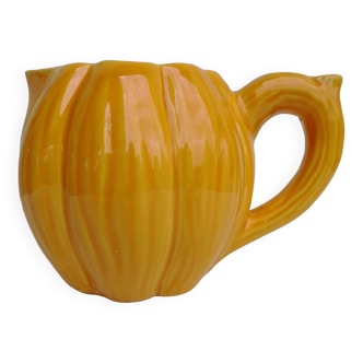 vintage yellow orange pumpkin melon pitcher
