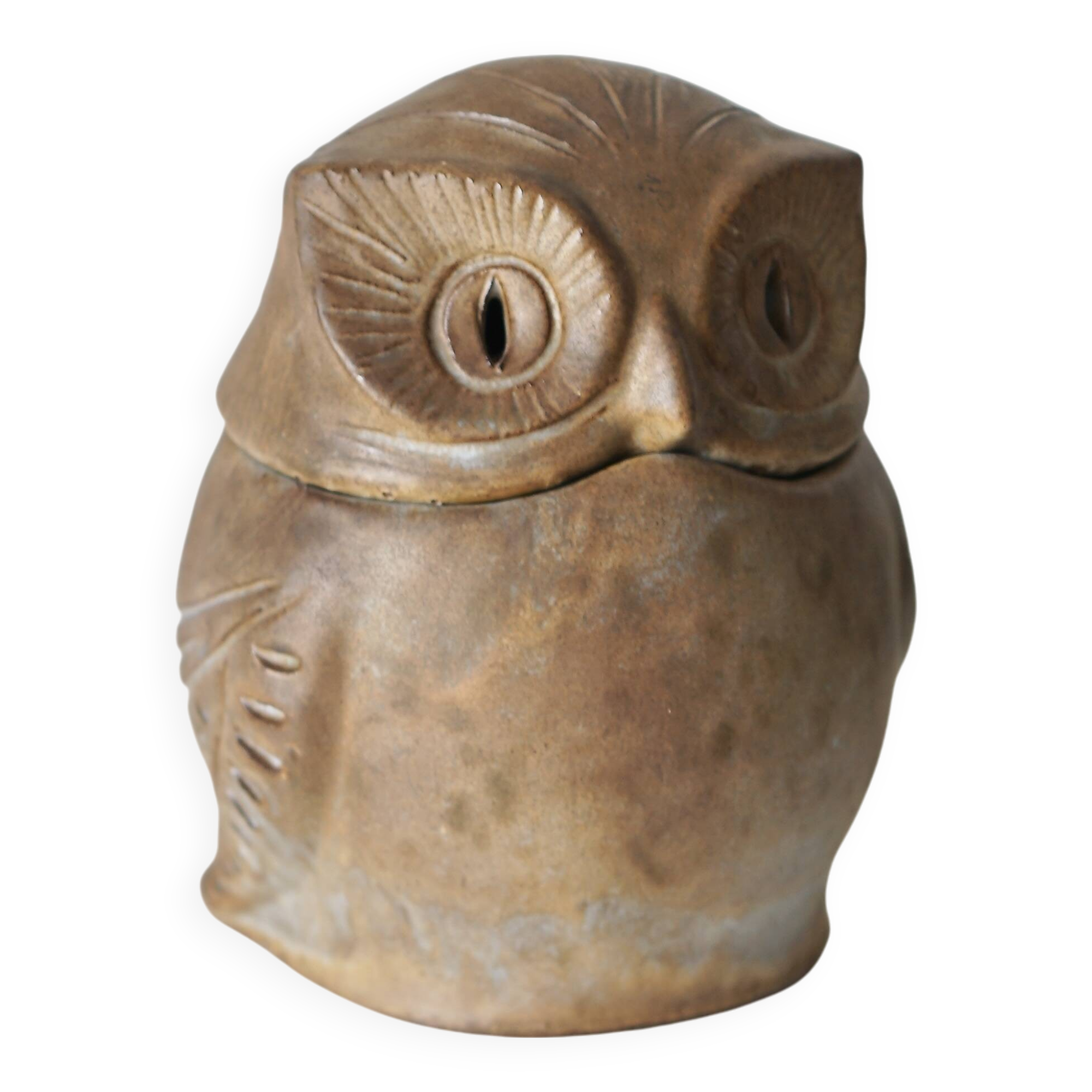 Ceramic owl sculpture - signed Agnès Escala - France, 1960s