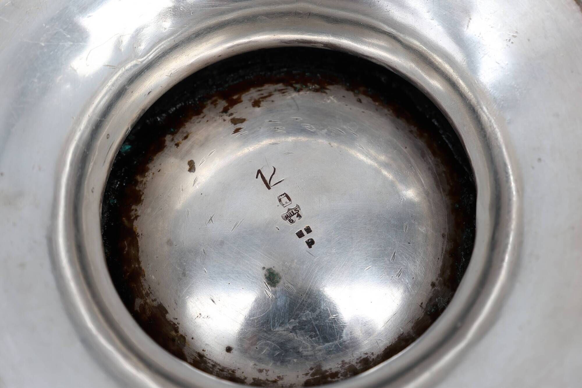Art deco Silverplated champagne cooler with Patinated Surface, France 1920s