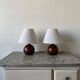 Lot de 2 lampes boule bois