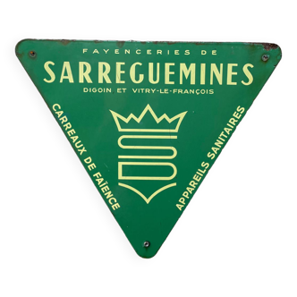 Old enameled plaque Sarreguemines