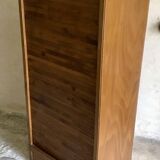 Vintage sliding curtain file cabinet 1950-1970