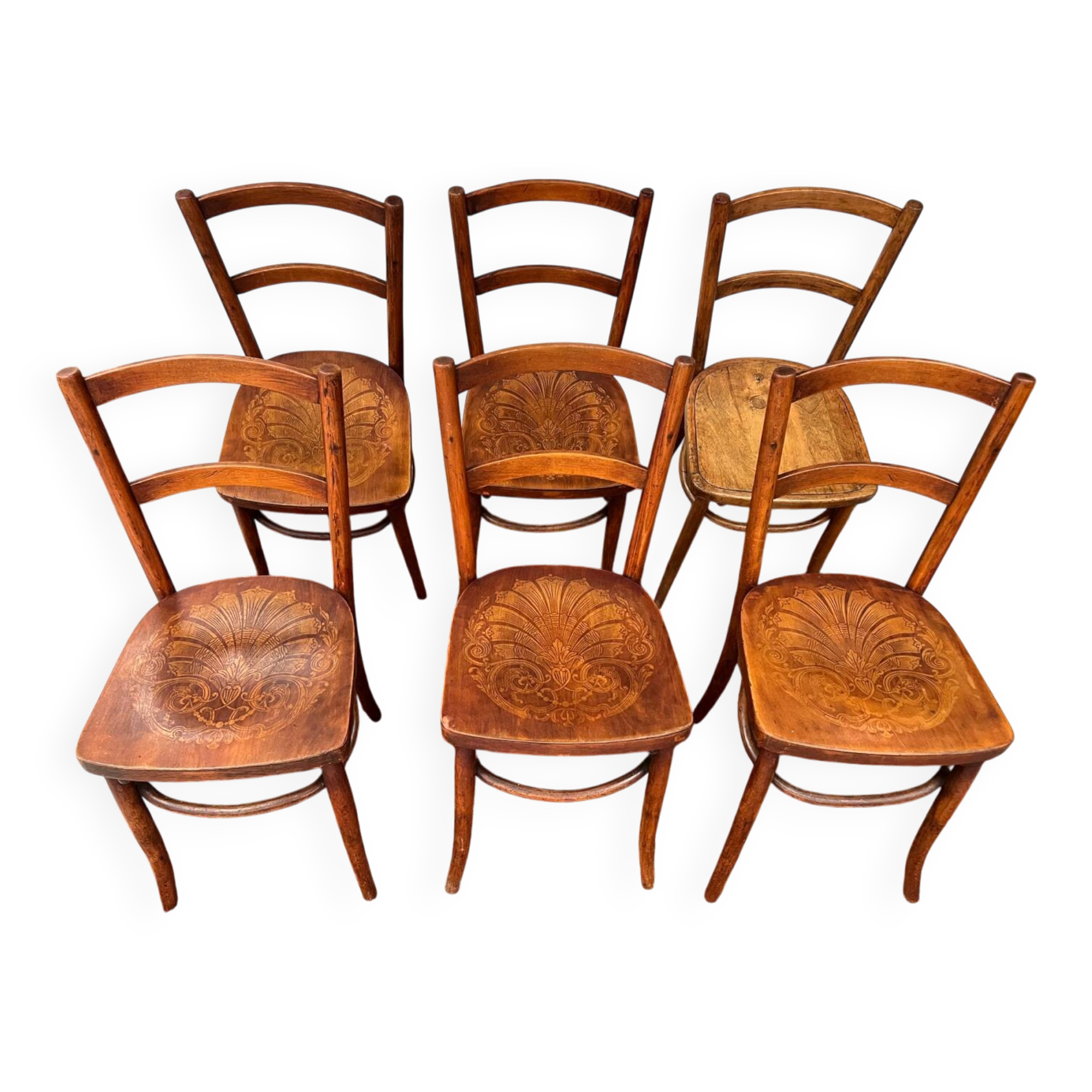 6 anciennes chaises bistrot