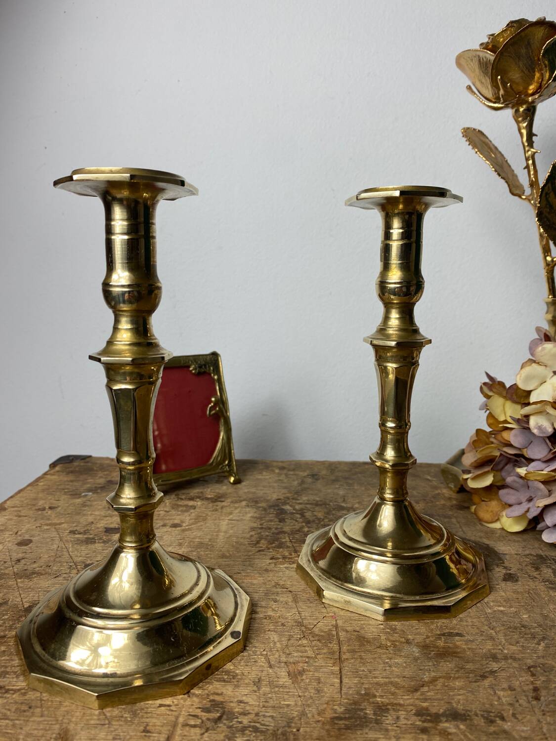 Pair of vintage brass candlesticks