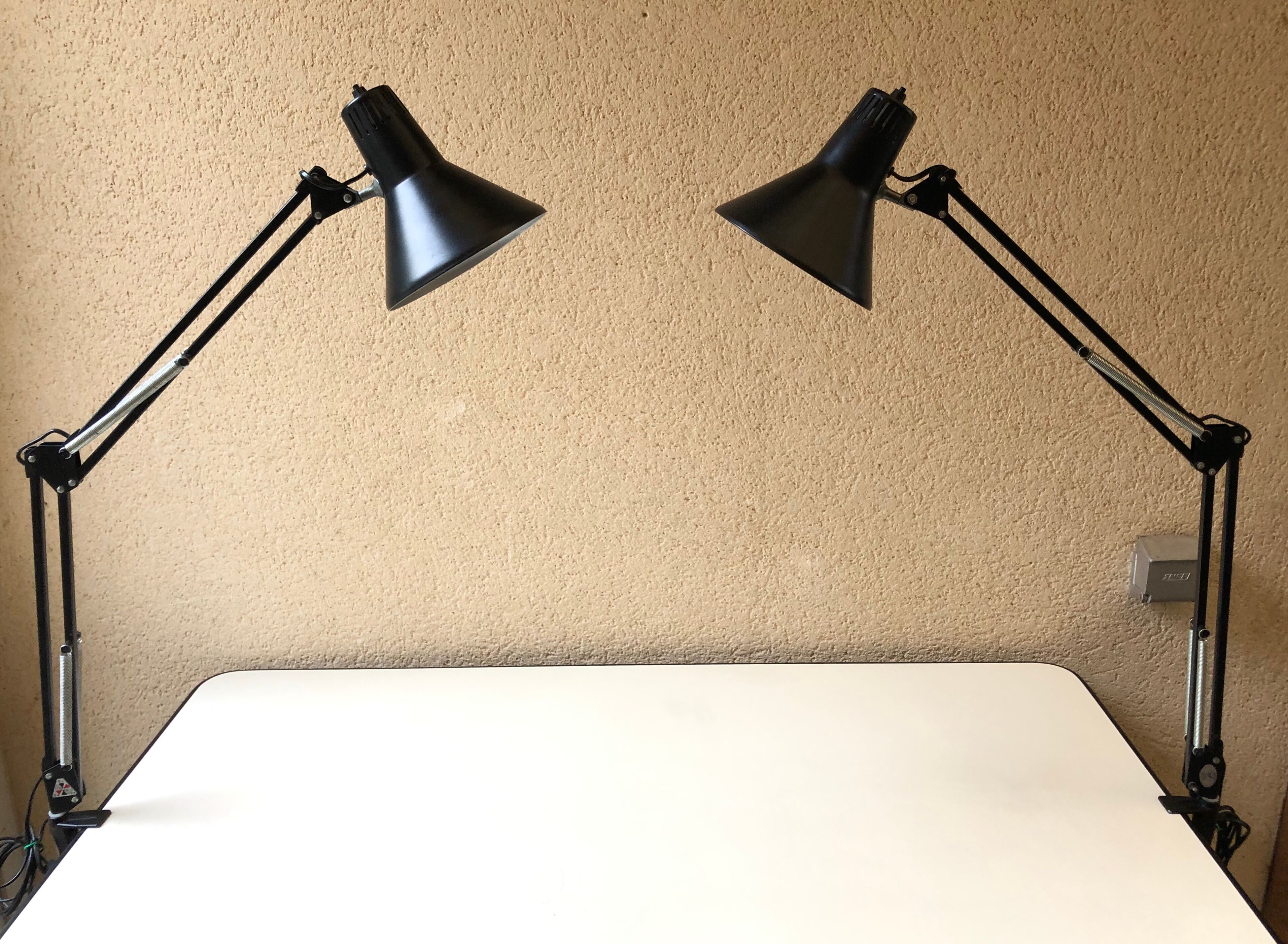 Office lamp architect twist t1 vintage design 70s black matte 2 available