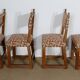 Set of 4 oak chairs, early 20th century monastic style.