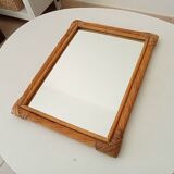 Vintage rattan mirror from the 80s