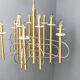 Sculptural chandelier by Gaetano Sciolari, 1970.