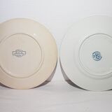 Set of 4 mismatched flat plates from different earthenware, iron earth