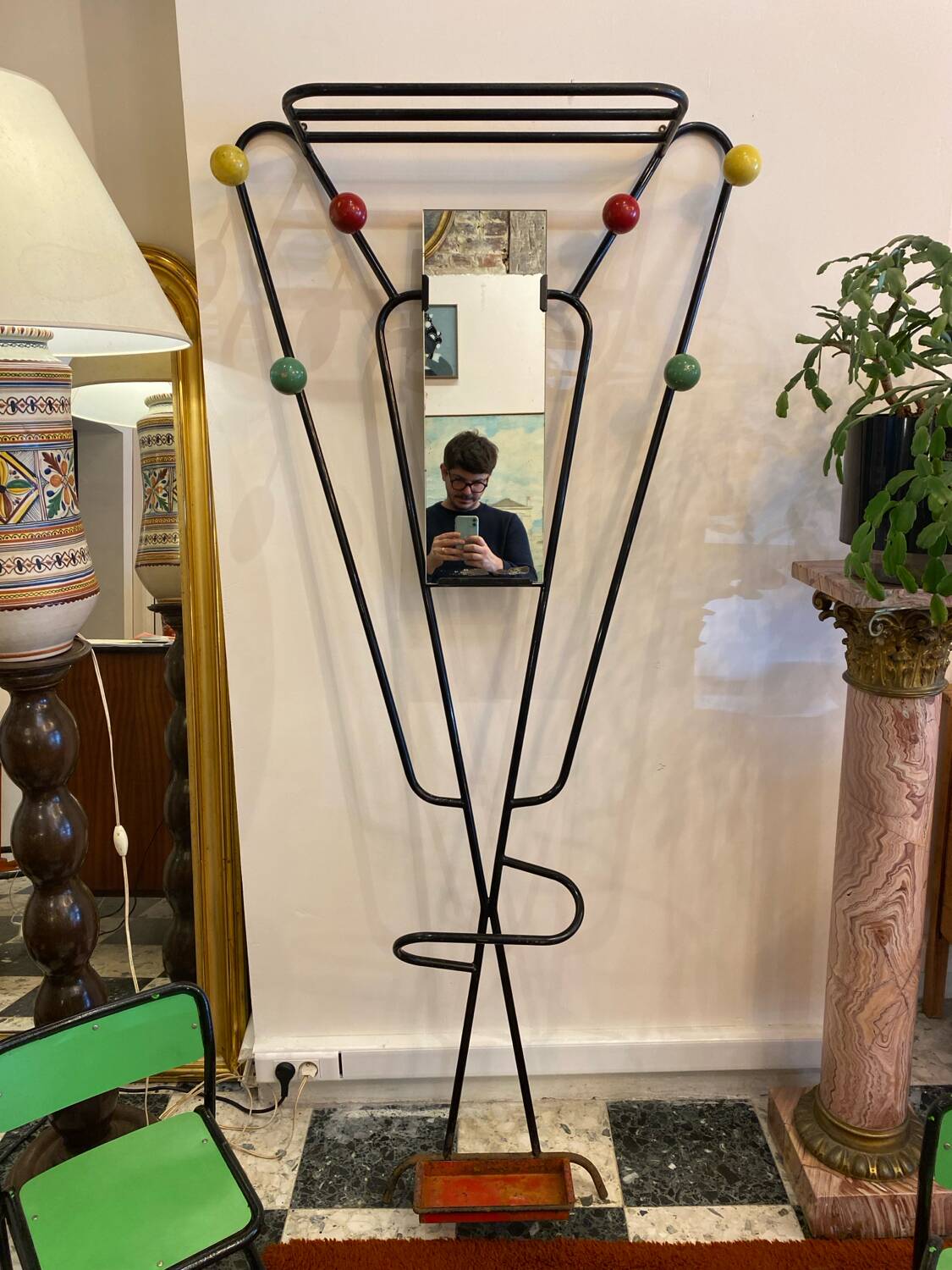 Vintage wall coat rack