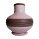 Vase Art Déco rose granité et brun