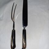 Oriental style 'bird' handle carving set