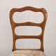 Group of 4 antique Baroque chairs in walnut, Italy, 18th century.