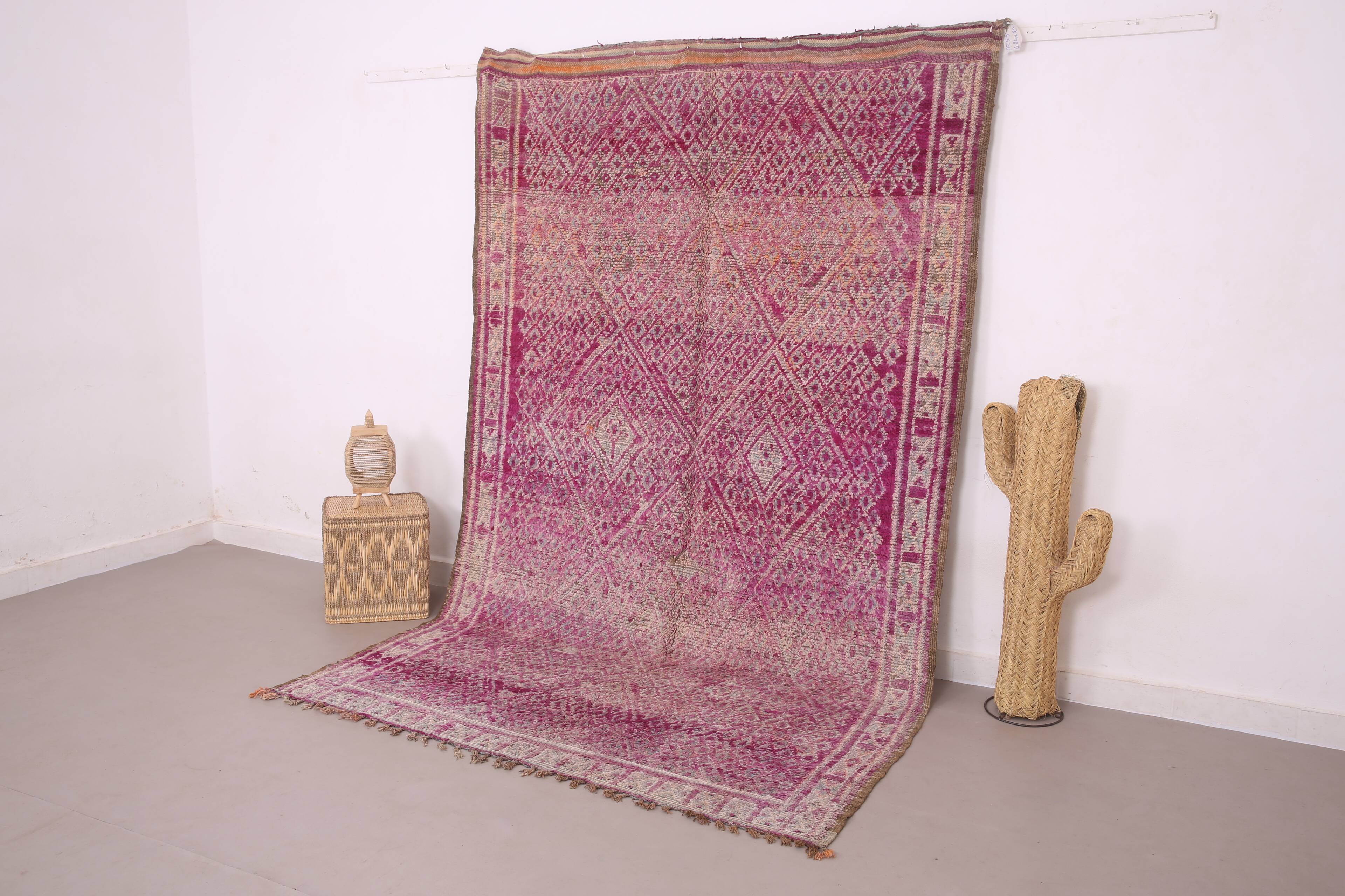Purple Vintage Moroccan Rug 184 x 294 cm - Handmade Berber Rug - Wool Rug