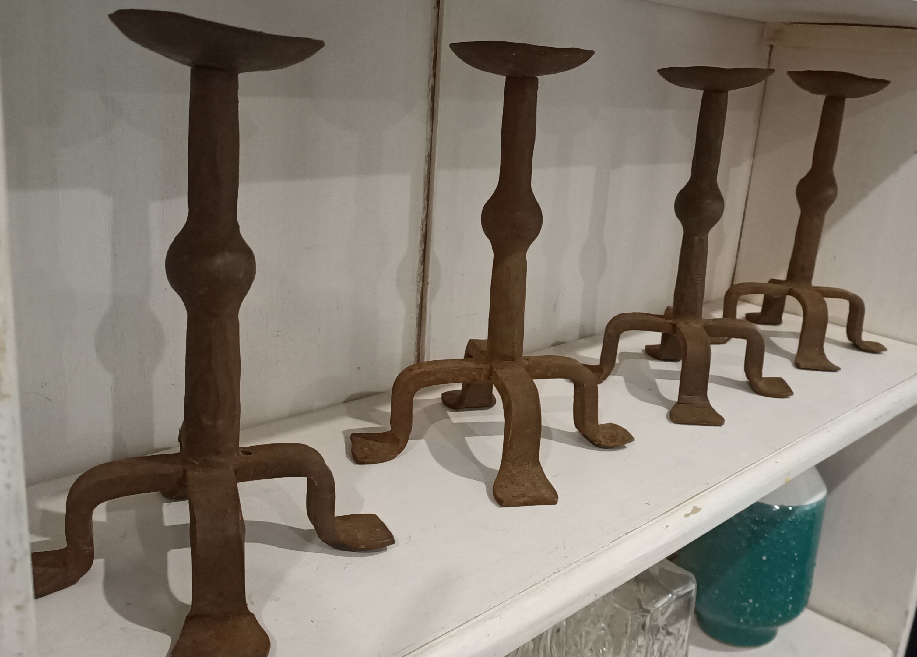 Set 4 steel candle holders