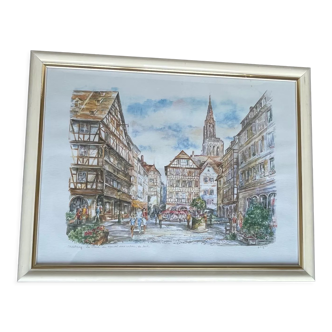 Watercolor of Strasbourg