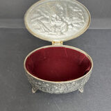 Silver metal jewelry box