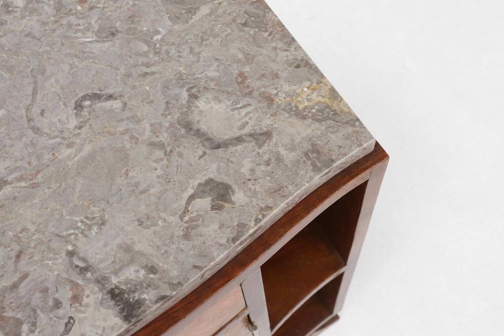 Art Deco cabinet in wood with a marble top, France, 1930s