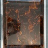 Lucite tortoiseshell and silver metal style