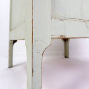 Vintage Green patinated wood Pedestal Cabinet Storage