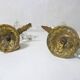 Paire d'appliques en bronze doré et pampilles