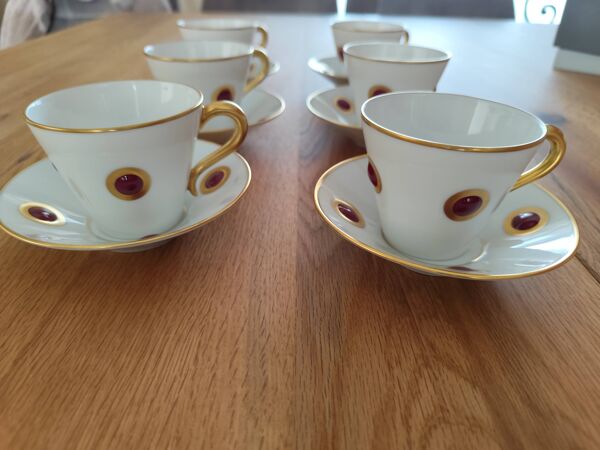 Lot de 6Tasses et Soucoupes Bernardaud Ithaque par Olivier Gagnère