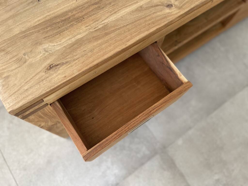 Meuible tv sheesham batamba solid wood 50 x 140 x 50 cm with 4 drawers - 2 niches