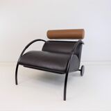 COR Zyklus leather armchair with ottoman by Peter Maly