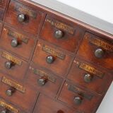 Antique Hardwood Apothecary Cabinet / Bank of Drawers, England, 19th Centur