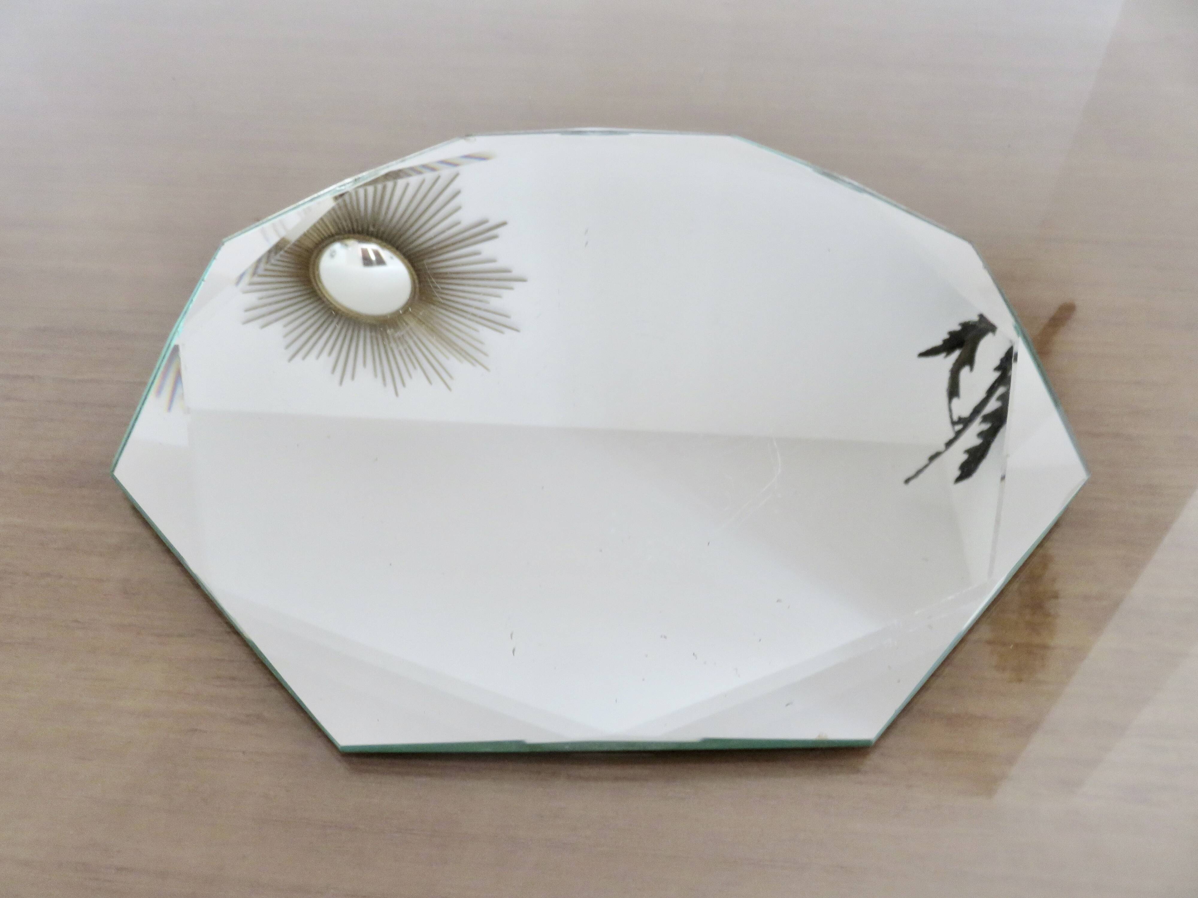 Miroir octogonal biseauté, années 40-50