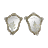 Appliques bougeoir en verre de Murano 1940